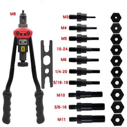 17" Hand Rivet Nut Setter Kit Rivet Nut Gun Hand Riveter Gun with 11pcs Inch Mandrels