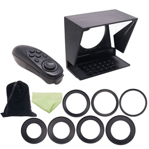 Upgrade 82mm Mini Teleprompter Portable Inscriber Mobile Teleprompter Artifact Video with Adapter Rings Remote control