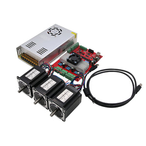 MACH3 USB 3-Axis CNC Kit TB6560 Stepper Motor Driver Board + 3pcs Nema23 Stepper Motor57+1pc Power