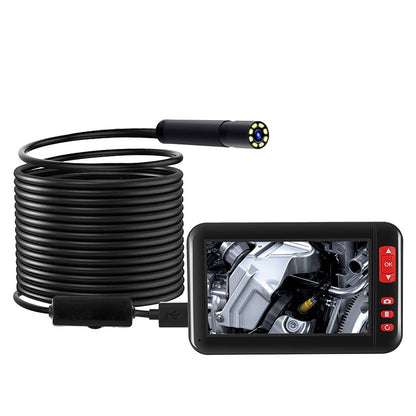 Industrial Endoscope Inspection Camera Waterproof 8MM Lens 1080P with 4.3" Display (5M Hard Wire)