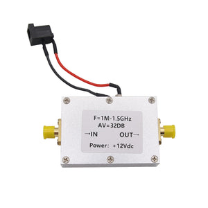 1M-1.5GHz Low Noise Amplifier LNA SMA Connector Gain 32dB with 12V Switching Power Supply