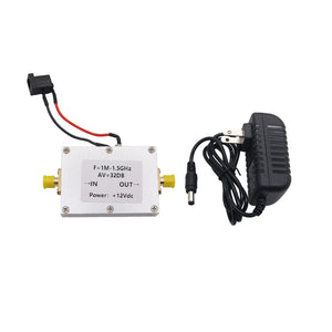 1M-1.5GHz Low Noise Amplifier LNA SMA Connector Gain 32dB with 12V Switching Power Supply