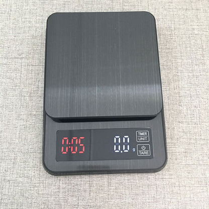 3kg/0.1g Coffee Scale Timer Digital Kitchen Scale Stainless Steel Food Scale with Timer LED Display