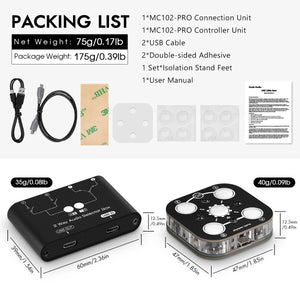 MC102-Pro Connection Unit 1 in 2 Out/ 2 in 1 Out A B Two-way Audio Switcher Headphone Splitter