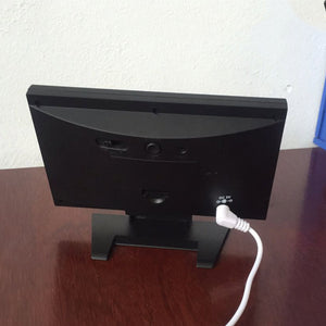 Digital Weather Station Thermometer Hygrometer Clock with LCD Display Switchable Measuring Temperature Humidity