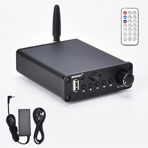 HiFi Bluetooth Amplifier TPA3116 50Wx2 BT5.0 For U Disk TF Card USB Decode (19V Power Supply)