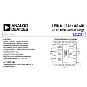 ADL5331 Amplifier Module Variable Gain RF Amplifier Board 1M-1.2GHZ VCA