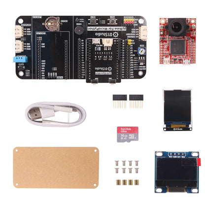 For pyAI-OpenMV4 Cam +Adapter Board + pyBase + 0.9&quot; OLED + USB Cable + 16G SD Card + 1.77&quot; LCD
