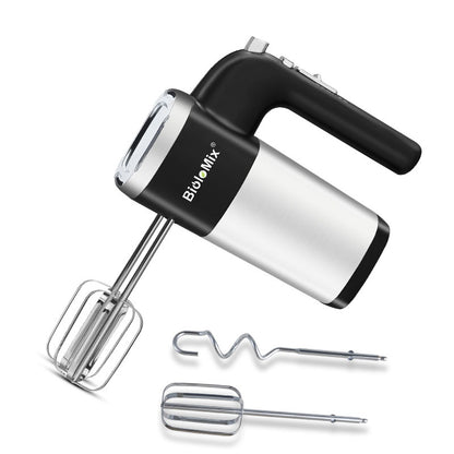 500W Handheld Mixer Electric Hand Blender Dough Blender with Egg Beaters &amp; Dough Hooks BM678S