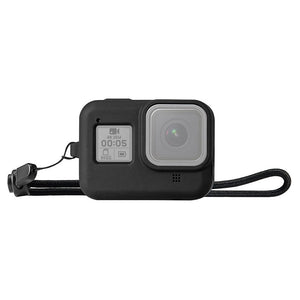 Silicone Camera Case Silicone Protective Case Cover with Wrist Strap For GoPro HER08 PU428