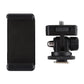 Tripod Mount Adapter 1/4 inch Screw Thread Cold Shoe with Phone Clamp For SLR Cellphones PU417