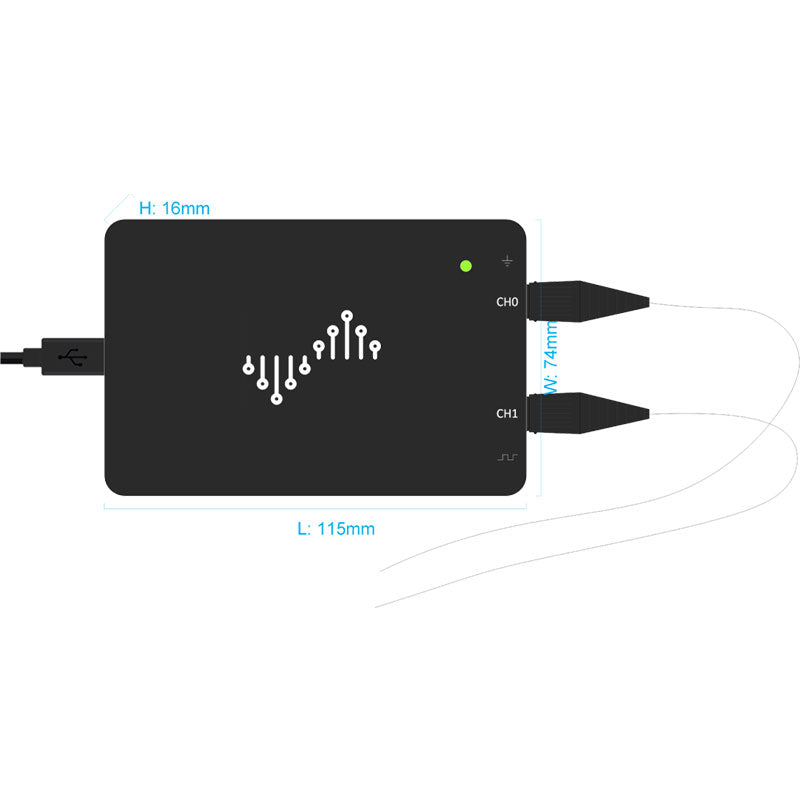 DSCope U3P100 Portable Oscilloscope 2 Channel 100MHz 1GSa/s Sample Rate 2Gbit Memory USB3.0