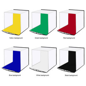 30cm Softbox Lighting Kit with Foldable Photo Shooting Box Light Stand 6-Color Backgrounds PU5130
