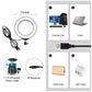 10.2&quot; Ring Fill Light LED Fill Light Dimmable RGBW w/ Phone Clip Remote Control For Video Live PU430B
