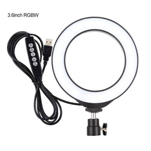 4.7&quot; Ring Fill Light Dimmable LED Fill Light RGBW w/ Ball Head Mount For Video Live PU431B