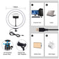 10.2&quot; Ring Fill Light LED Dimmable with Phone Clip Ball Head For Video Live Camera Makeup PU433B