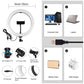 11.8&quot; Ring Fill Light Dimmable Selfie Ring Light with Cellphone Holder RGBW Controller PU458B