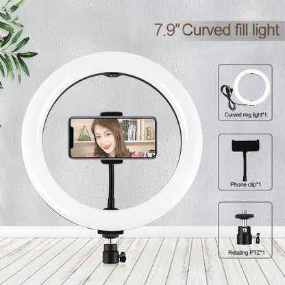 7.9&quot; Selfie Ring Light Dimmable Ring Light LED Fill Light with Cellphone Clamp PTZ For Video PU459B