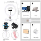 10.2&quot; Selfie Ring Light Video Ring Fill Light w/ Cellphone Clamp Tripod Ball Head 80 LED Beads PU456F