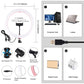 11.8&quot; Selfie Ring Light Dimmable Fill Light w/ Phone Clamp Remote Control Tripod Ball Head PU458F