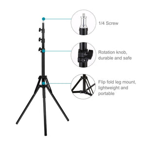 70.9&quot;/1.8m Light Tripod Stand Foldable 4 Sections For Vlogging Video Light Live Broadcast Kit PU451B
