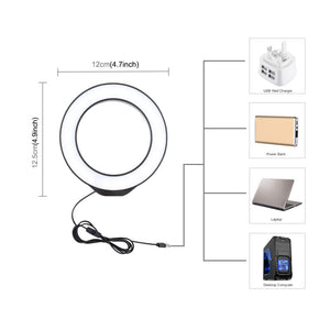4.7&quot;/12cm Ring Fill Light LED Ring Light White Light Vlogging Photography Video Lights PU421B