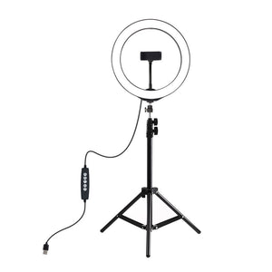 42.4&quot; Tripod Stand + 10.2&quot; LED Ring Light w/ Cold Shoe Tripod Ball Head &amp; Phone Clamp PKT3044