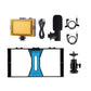 Smartphone Video Rig w/ Microphone &amp; Studio Light &amp; Tripod Head For iPhone Galaxy Xiaomi HTC PKT3022