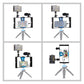Smartphone Video Rig w/ Microphone &amp; Studio Light &amp; Tripod Head For iPhone Galaxy Xiaomi HTC PKT3022
