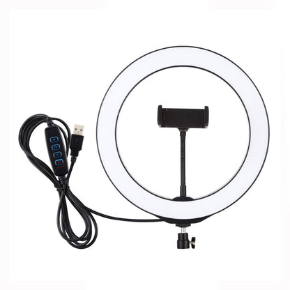10.2&quot;/26cm Dimmable LED Ring Light Fill Light 3 Modes w/ Tripod Ball Head &amp; Phone Clamp PU397