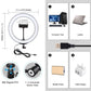 10.2&quot;/26cm Dimmable LED Ring Light Fill Light 3 Modes w/ Tripod Ball Head &amp; Phone Clamp PU397
