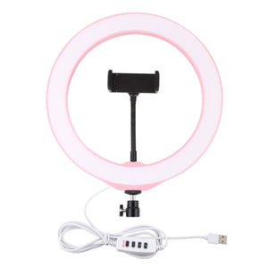 10.2&quot;/26cm Dimmable LED Ring Light Fill Light with Cold Shoe Tripod Ball Head &amp; Phone Clamp PU397F