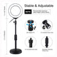 Desktop Tripod Stand Round Base + 4.7&quot; Dimmable LED Ring Light Fill Light Adjustable 18cm-28cm PU391