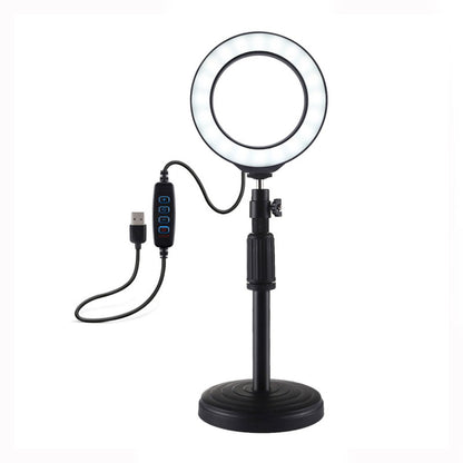 Desktop Tripod Stand Round Base + 4.7&quot; Dimmable LED Ring Light Fill Light Adjustable 18cm-28cm PU391