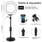 6.2&quot; Dimmable LED Ring Fill Light + Desktop Tripod Stand Round Base Adjustable Height 18-28cm PU392
