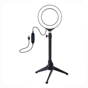 4.7&quot;/12cm Dimmable LED Ring Fill Light + Desktop Tripod Stand w/ Cold Shoe Tripod Ball Head PKT3031