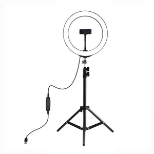 1.1m Selfie Ring Light Tripod Mount + 10.2&quot;/26cm Dimmable LED Ring Fill Light Phone Holder PKT3035