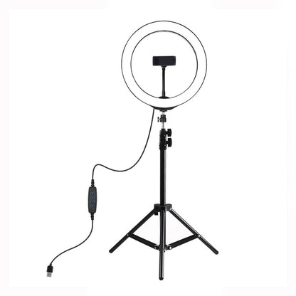 1.1m Selfie Ring Light Tripod Mount + 10.2&quot;/26cm Dimmable LED Ring Fill Light Phone Holder PKT3035