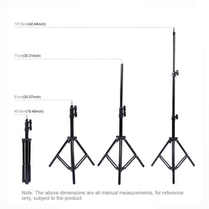 1.1m Selfie Ring Light Tripod Mount + 6.2&quot;/16cm Dimmable LED Ring Light Dual-Phone Holder PKT3036