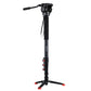 DSLR Camera Monopod Four-Section Load 10KG + Fluid Head with Support Base Bracket PU3016