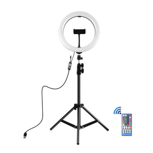 10.2&quot; LED Ring Light with Tripod Stand &amp; Remote Control &amp; Phone Clamp For Livestream PKT3051B