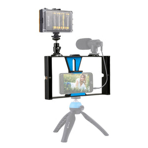 Smartphone Video Rig w/ Studio Light &amp; Tripod Head For iPhone Galaxy Xiaomi HTC LG Google PKT3021