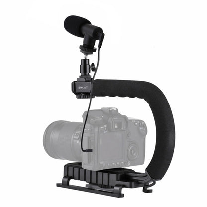 Camera Stabilizer w/ Microphone &amp; Cold Shoe Tripod Head For All SLR Cameras Home DV Camera PKT3011
