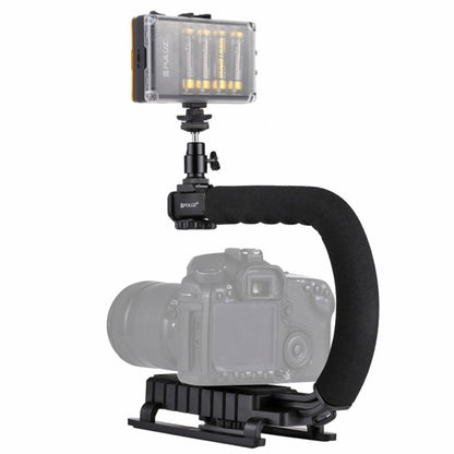 Camera Stabilizer w/ Fill Light &amp; Cold Shoe Tripod Head For All SLR Cameras Home DV Camera PKT3012