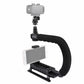 Camera Stabilizer w/ Fill Light &amp; Cold Shoe Tripod Head For All SLR Cameras Home DV Camera PKT3012