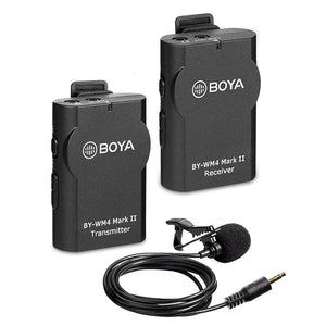 BOYA BY-WM4 MK II Wireless Lavalier Microphone Clip-on Lapel Microphone For Smartphone DSLR Camera