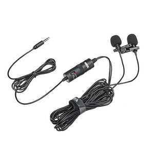 BOYA BY-M1DM Dual Lavalier Microphone Omni-directional Mini Clip-on Lapel Microphon For Smartphone