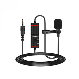 MAMEN KM-D1 Lavalier Microphone Professional 3.5mm Wired Lapel Microphone For Camera Smartphone