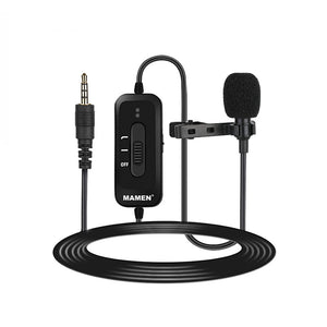 MAMEN KM-D2 Lavalier Microphone Omnidirectional Wired Clip-On Lapel Microphone For Camera Smartphone