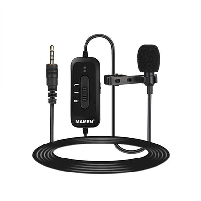 MAMEN KM-D2 Lavalier Microphone Omnidirectional Wired Clip-On Lapel Microphone For Camera Smartphone